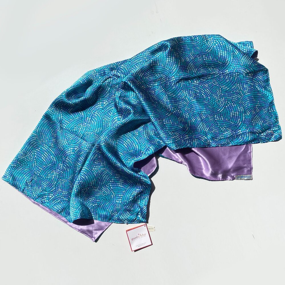 L. Erickson Swarovski Detail, Silk Double Layered 2 Side Color Scarf 31.5"x31.5"